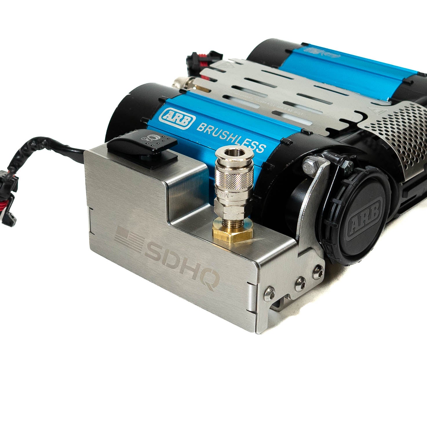 SDHQ Built Air Chuck & Switch Mount for Brushless ARB Twin Compressor