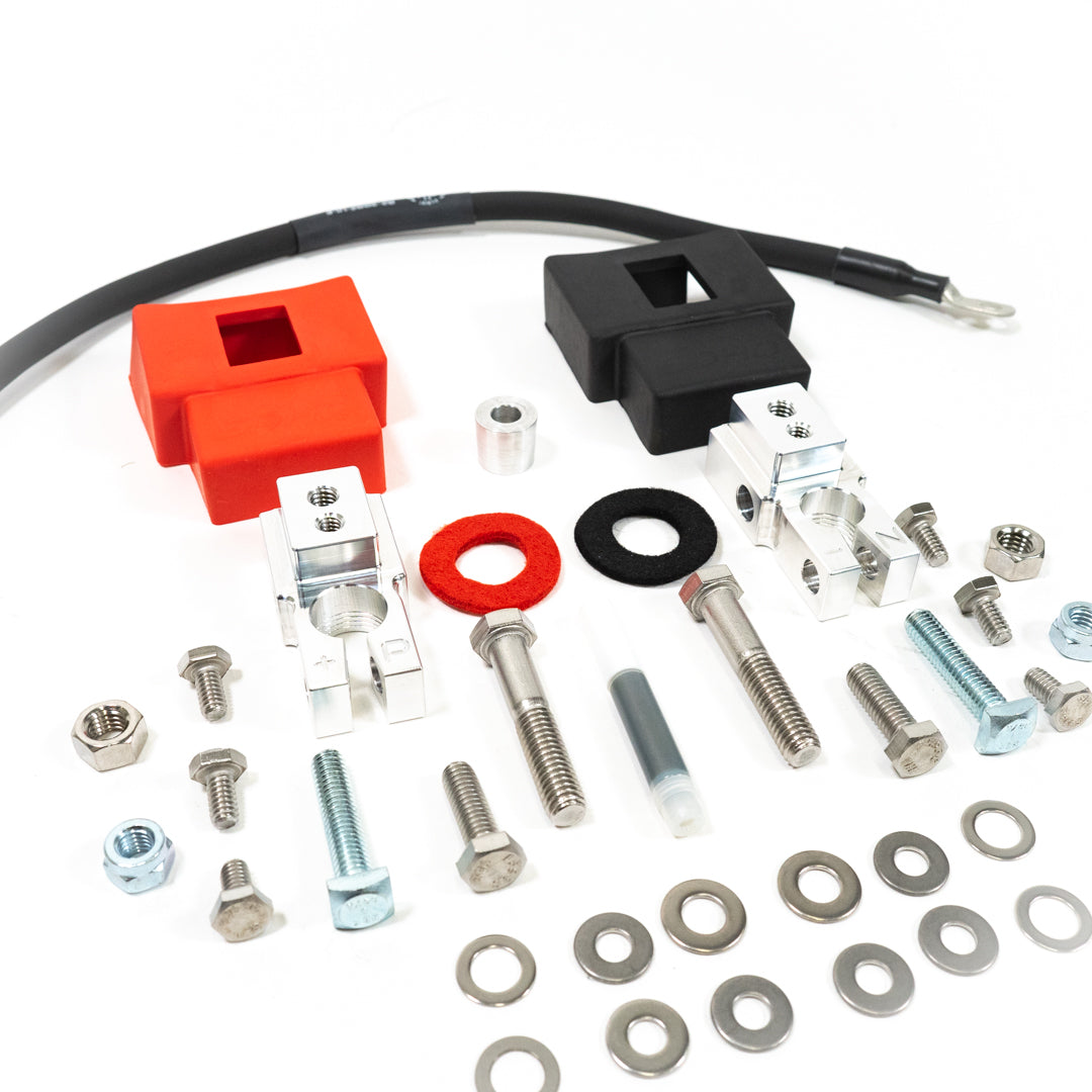 '05-23 Toyota Tacoma Complete Billet Battery Terminal Kit w/ Negative Terminal Wiring Kit