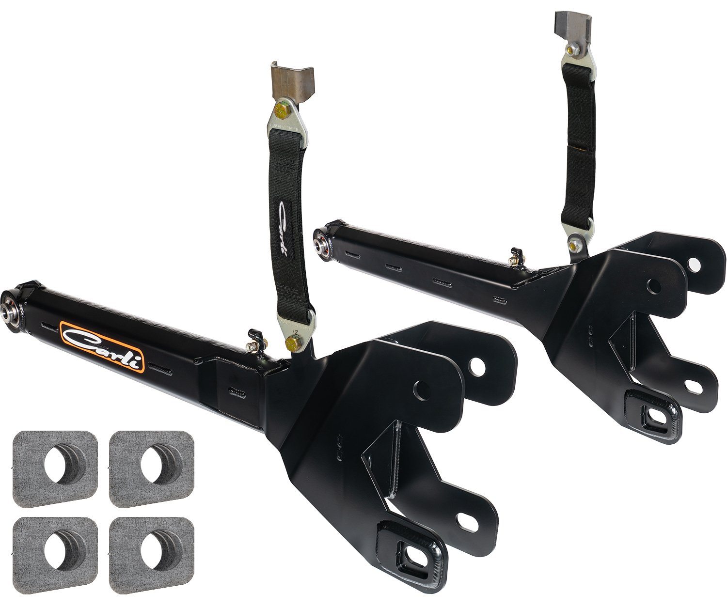 2023-2024 Ford F250/350 Carli Suspension Fabricated Radius Arms for 5.5" Lift Display of Included Parts