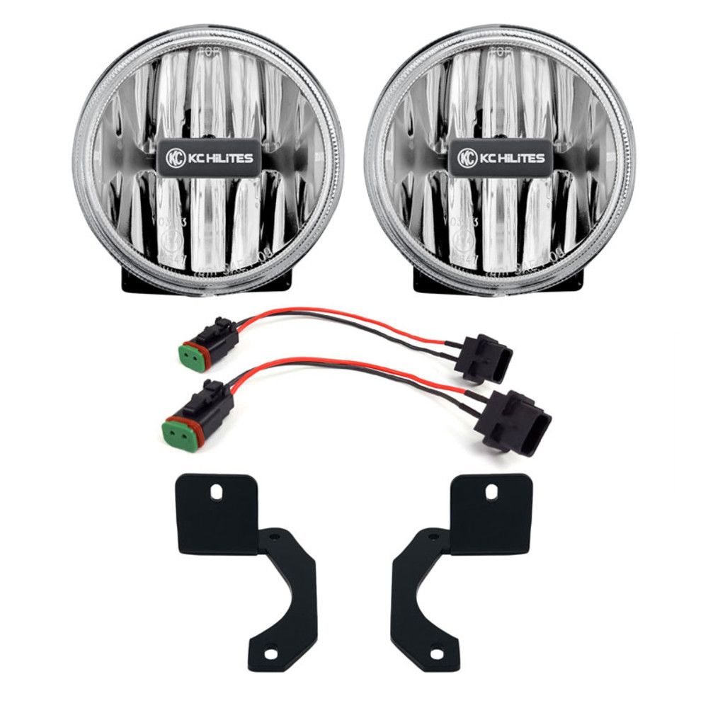 KC HiLites 4" Gravity LED G4 SAE Fog Lights - Fog Beam | Pair | 18-24 Jeep JL / JT Steel Bumper
