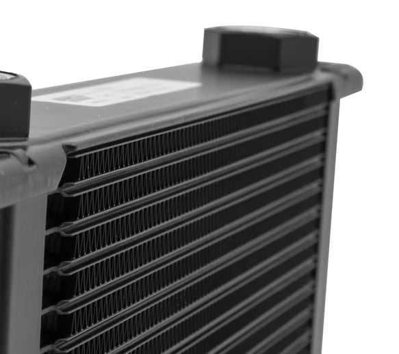 Earl's UltraPro Oil Cooler - Black - 16 Rows - Wide Cooler Front View Black