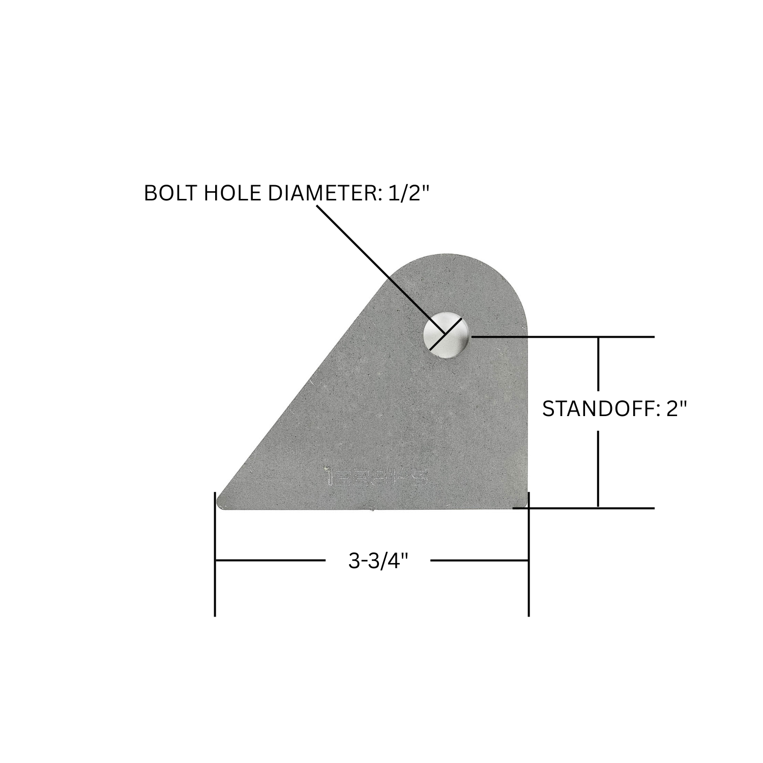 SDHQ Built Frame Mount Tab | 1/4" Thick, 1/2" Bolt Hole, 2" Standoff