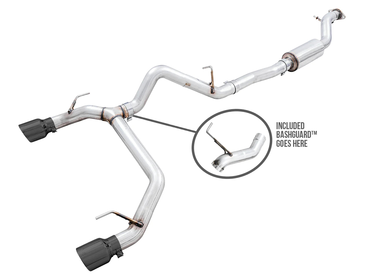 AWE 0FG Catback Exhaust for Ford Bronco with BashGuard™ display