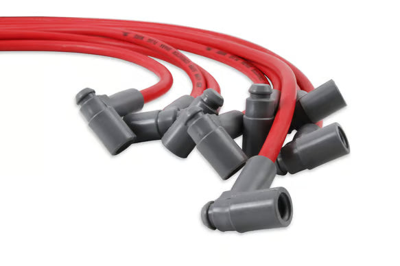 Super Conductor 8.5mm Spark Plug Wire Set, Small Block Chevy with HEI Cap Front View Red