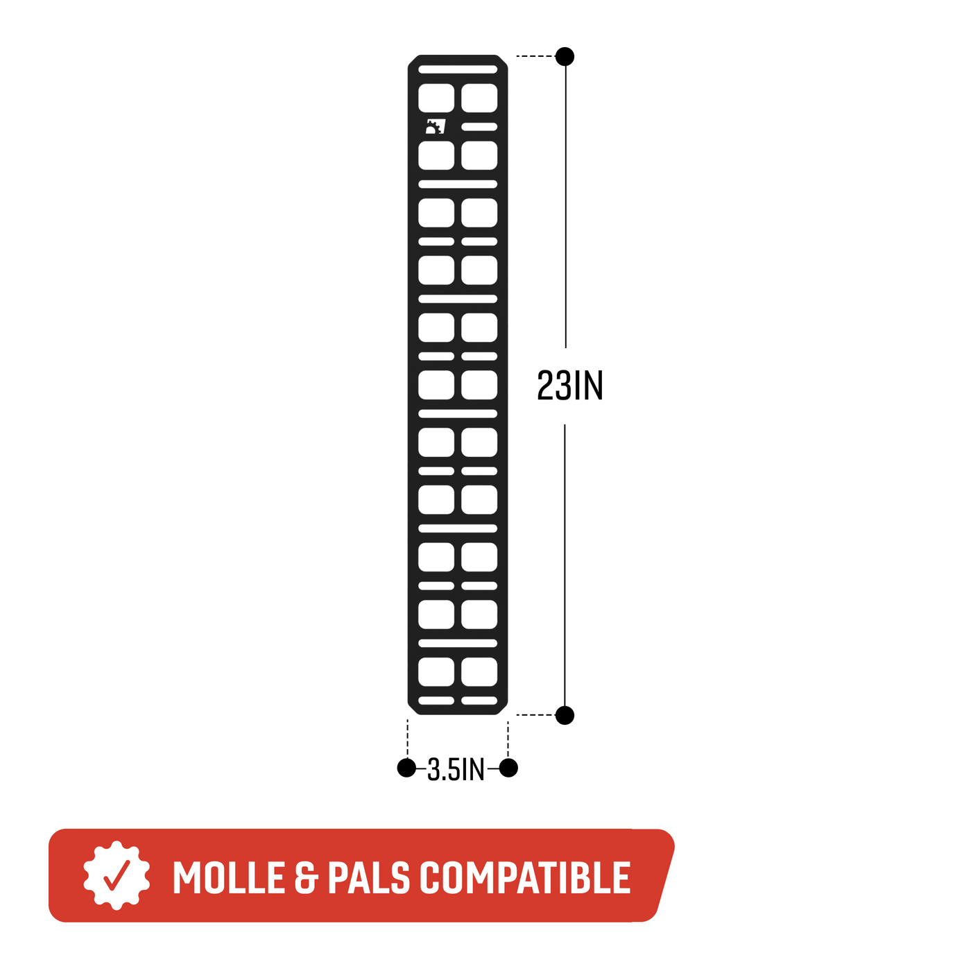 Tech Plate - 3.5"x23.0" | Universal MOLLE Mounting Panel Front View