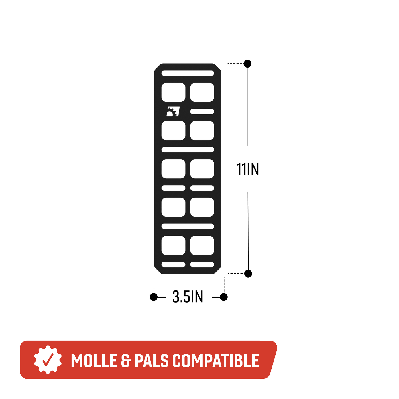 Tech Plate - 3.5"x11.0" | Universal MOLLE Mounting Panel Front View