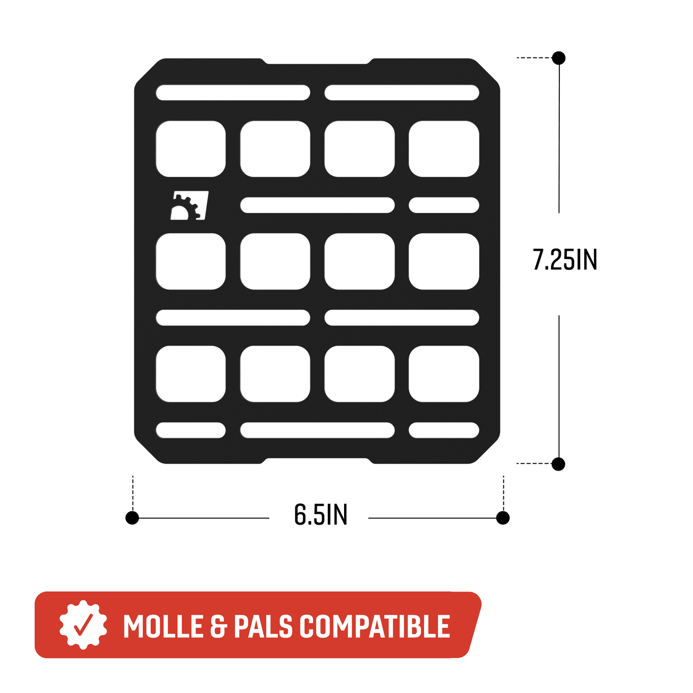 Tech Plate - 6.5" x 7.0" | Universal Molle Mounting Panel Front View