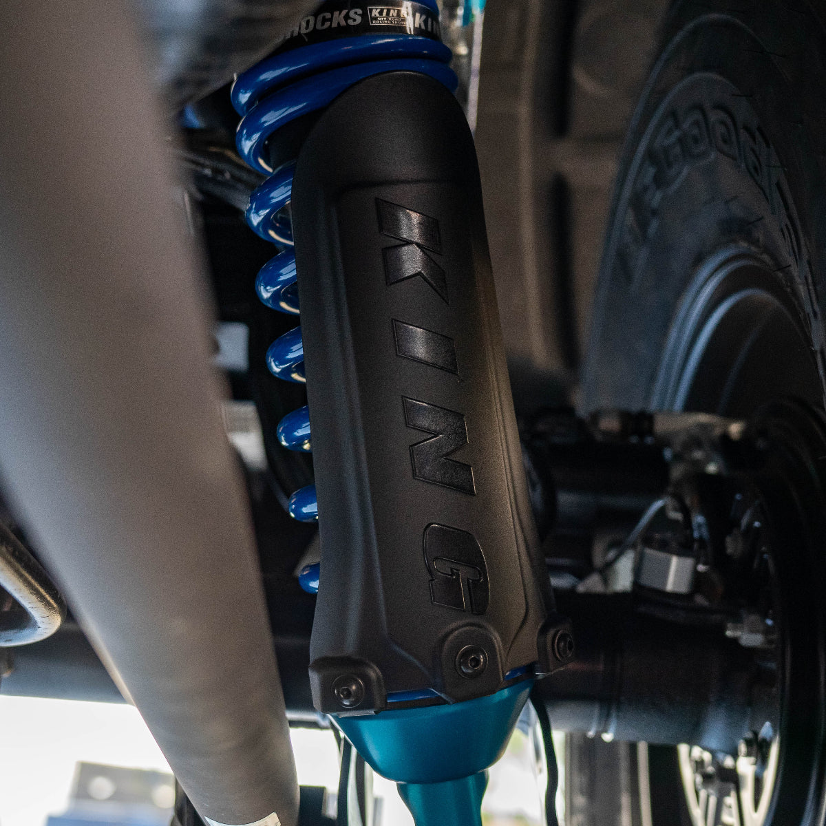 2021+ Ford Bronco King Rear Coilover Shaft Guard installed