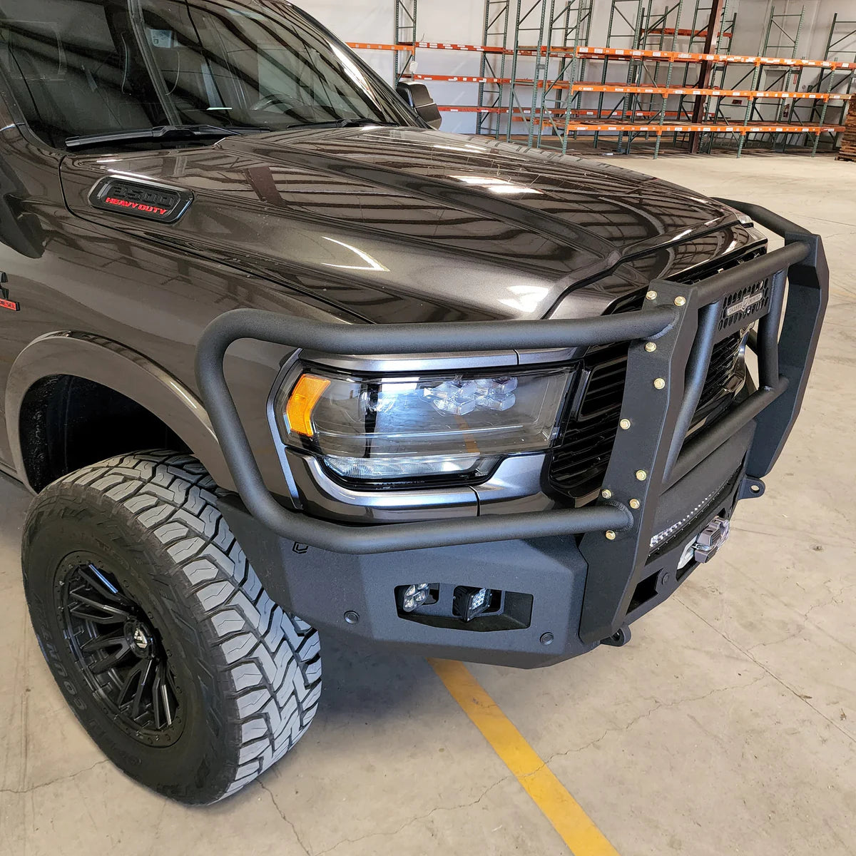 2019-2025 RAM 2500/3500 ATTITUDE FRONT WINCH BUMPER W/ GUARD Front View
