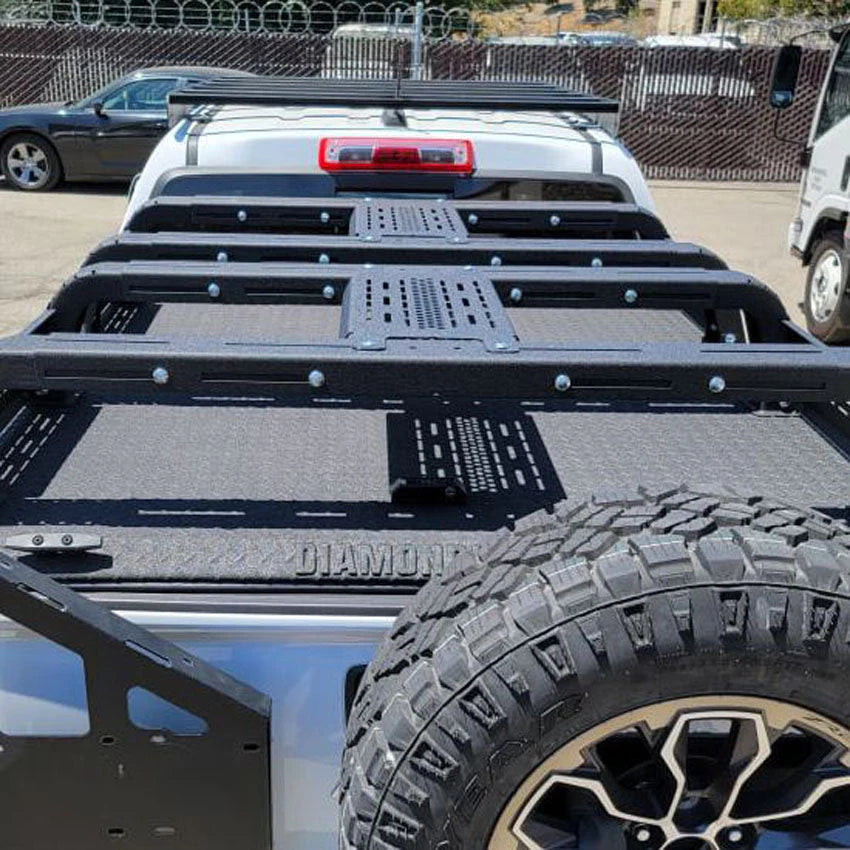 THORAX BED RACK SYSTEM- FITS DIAMOND BACK COVERS 2015-2020 CHEVY COLORADO/GMC CANYON Front View