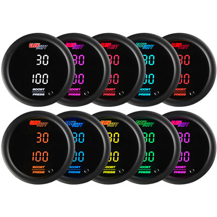10 Color Digital Dual Air Pressure Gauge Color options display
