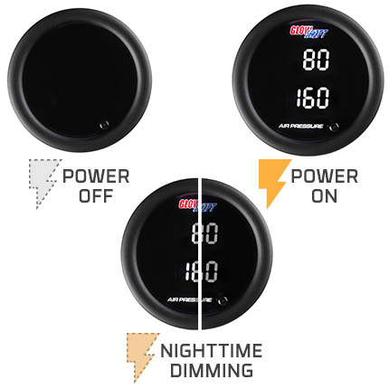 10 Color Digital Dual Air Pressure Gauge Display modes