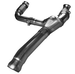 3" SS GREEN Catted Y-Pipe. 2009-2013 GM Truck 4.8L/5.3L. Connects to OEM.