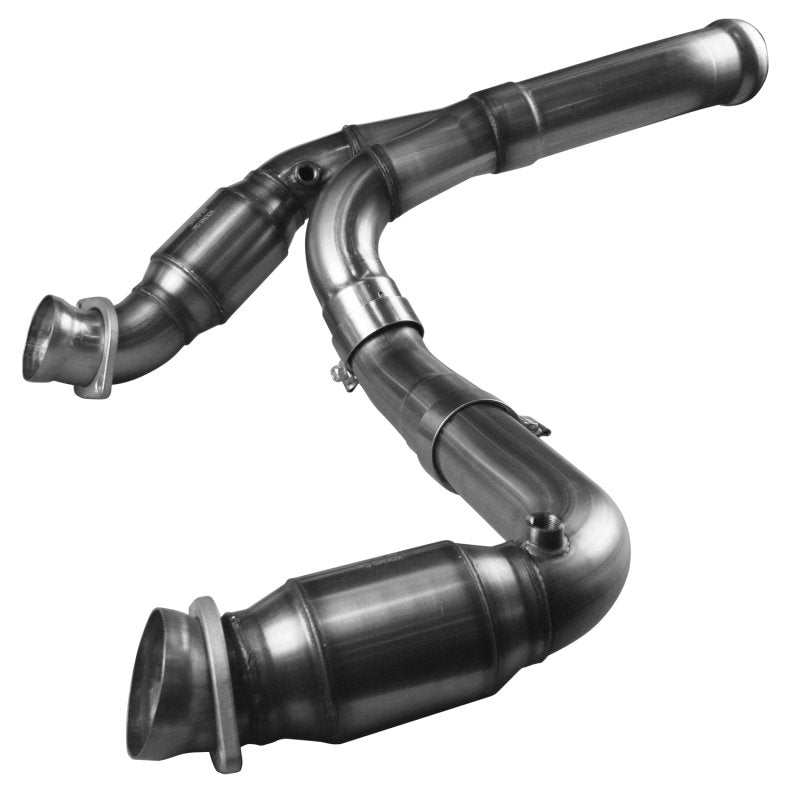 3" SS GREEN Catted Y-Pipe. 2011-2013 GM Truck 6.2L. Connects to OEM.