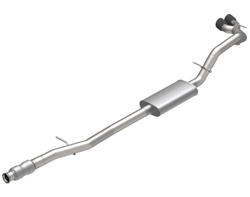 3" SS Side Exit KRT Cat-Back w/Black Tips. 2019-2020 GM Truck 5.3L. Front View