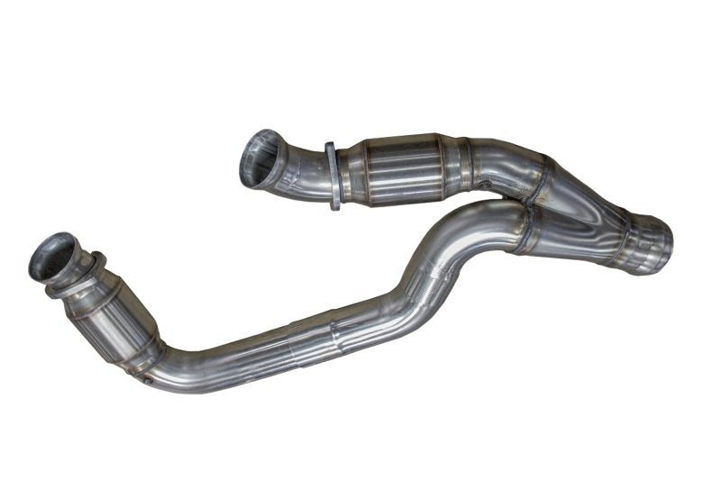 2019+ GM 1500 Series Truck 6.2L. 1-7/8" Header and GREEN Connection Kit. Front View