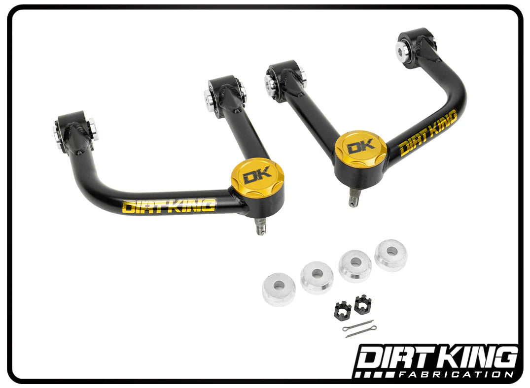 '21+ Bronco Dirt King 4130 Balljoint Upper Control Arm Kit Display of Included Parts
