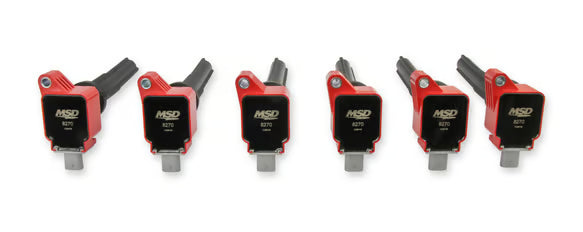 MSD Ignition Coil - Ford EcoBoost - 3.5L V6 - Red - 6-Pack Front View Red