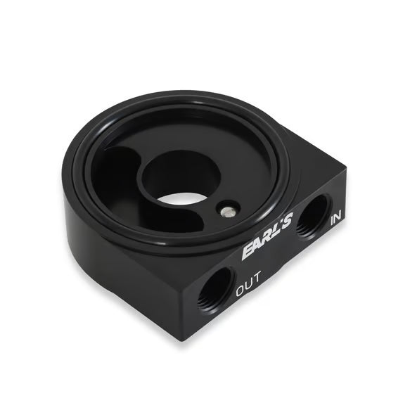 Earl's Sandwich Filter Adapter Front View Black