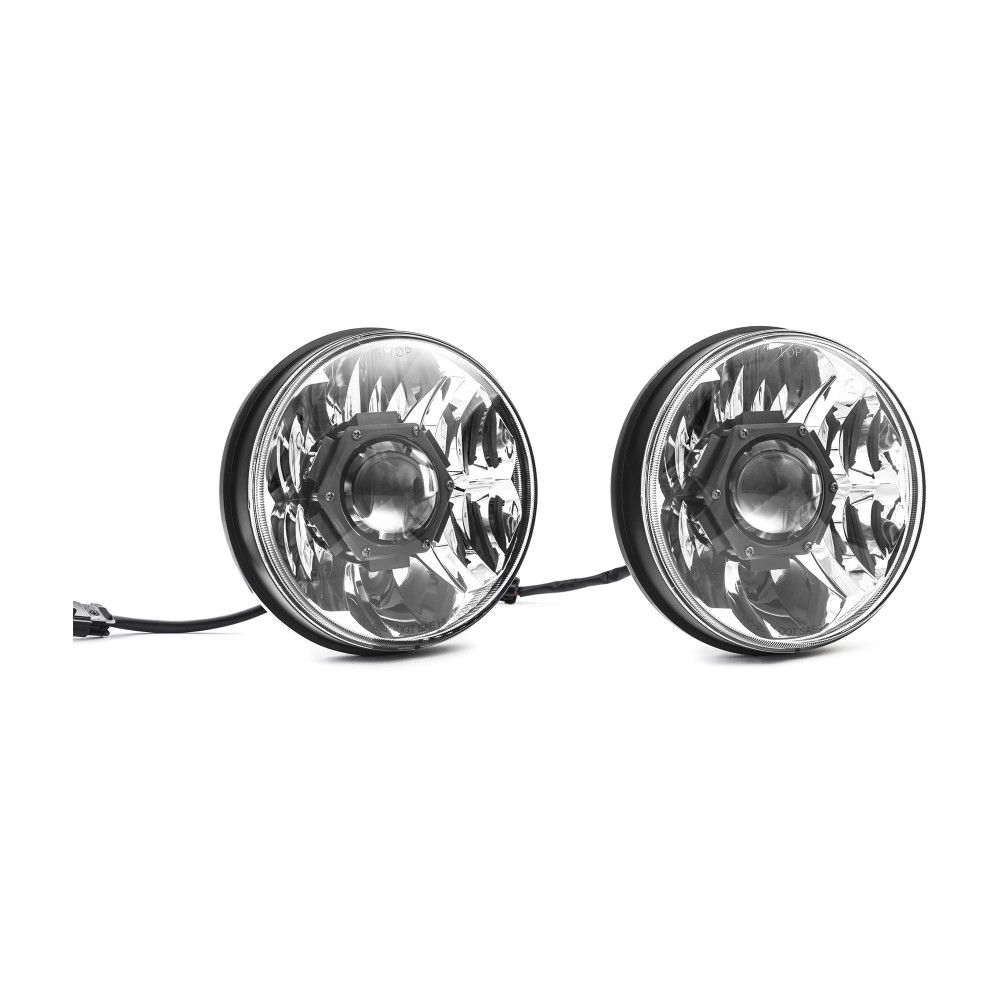 KC HiLites 7" Gravity LED Pro DOT Headlight | Driving Beam | Pair | 18-24 Jeep JL / 20-24 Jeep JT w/ Halogen Headlights