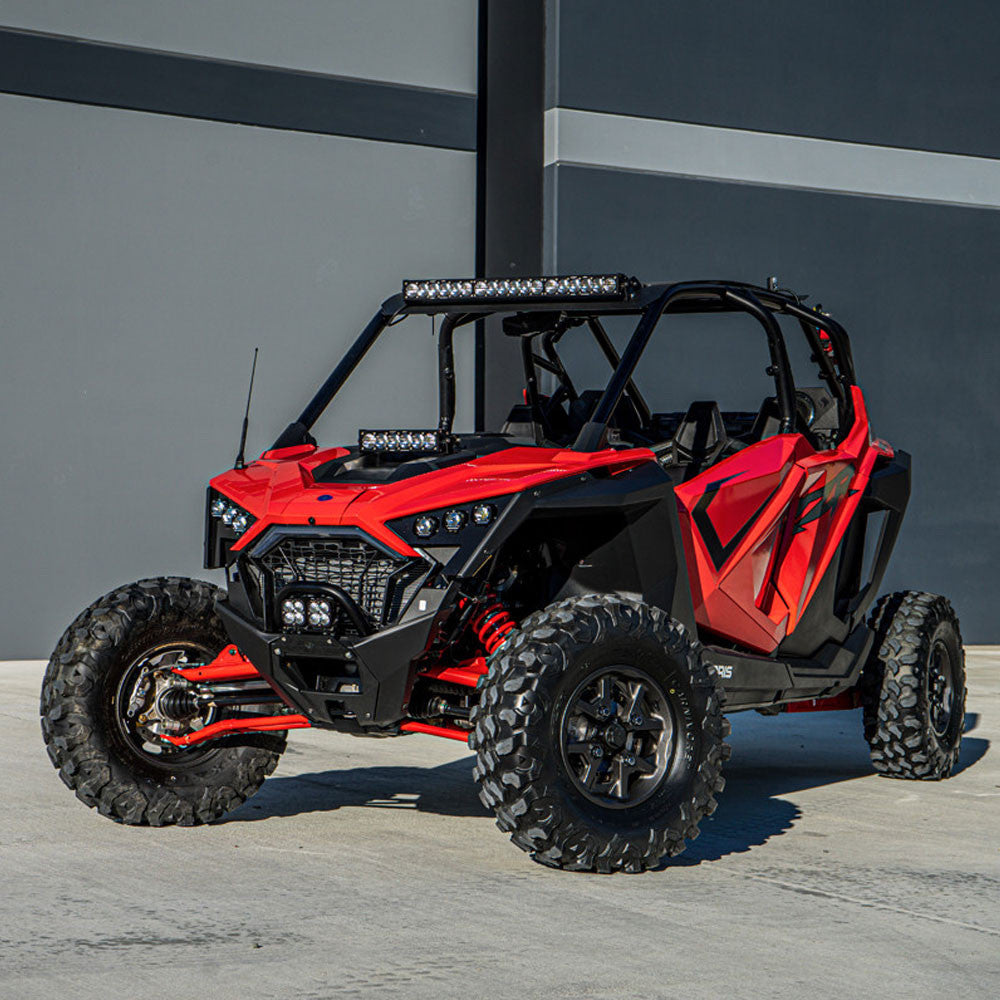 Polaris OnX6+ 10 Inch Hood Mount Light Bar Kit - Polaris 2020-25 RZR Pro XP; 2022-2024 RZR Turbo R Front View
