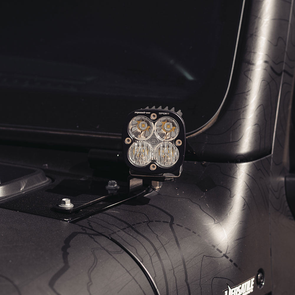 Jeep JL/JT Squadron Sport A-Pillar Light Kit - Jeep 2020-2025 Gladiator; 2018-2025 Wrangler JL Front View