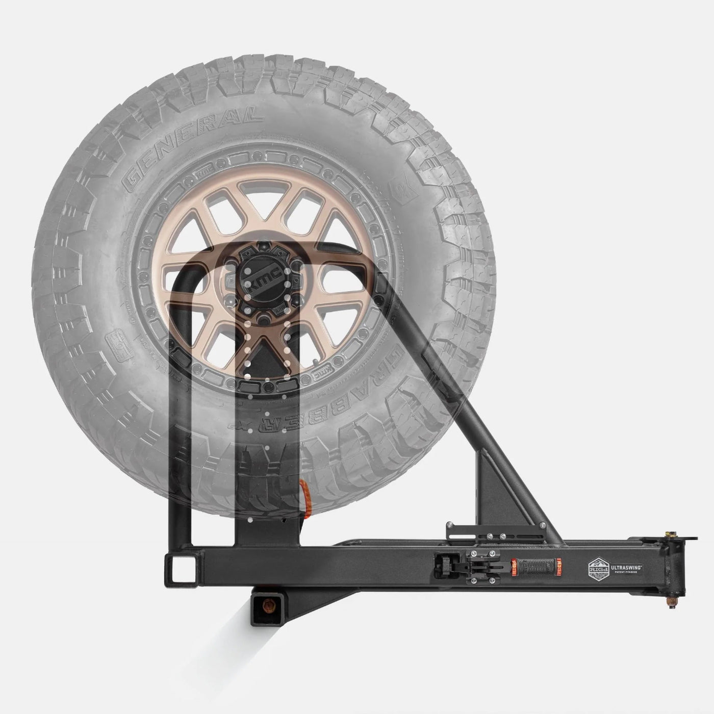 UltraSwing Mega-Fit Spare Tire Hitch Mount | RiGd Supply Front View