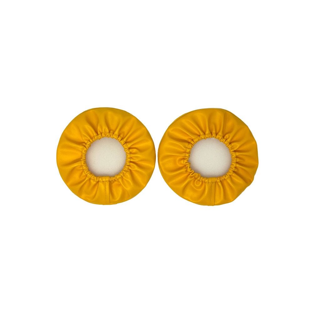 KC HiLites Cover; Retro 6" Vinyl Yellow w/ Black KC Soft (pr)