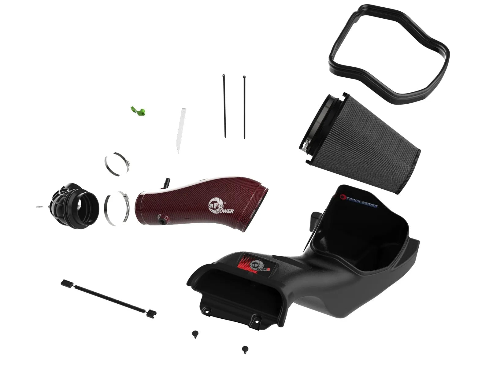 2023+ Raptor R Track Series Red Kevlar Carbon Fiber Cold Air Intake System w/ Black Pro 5R Filter