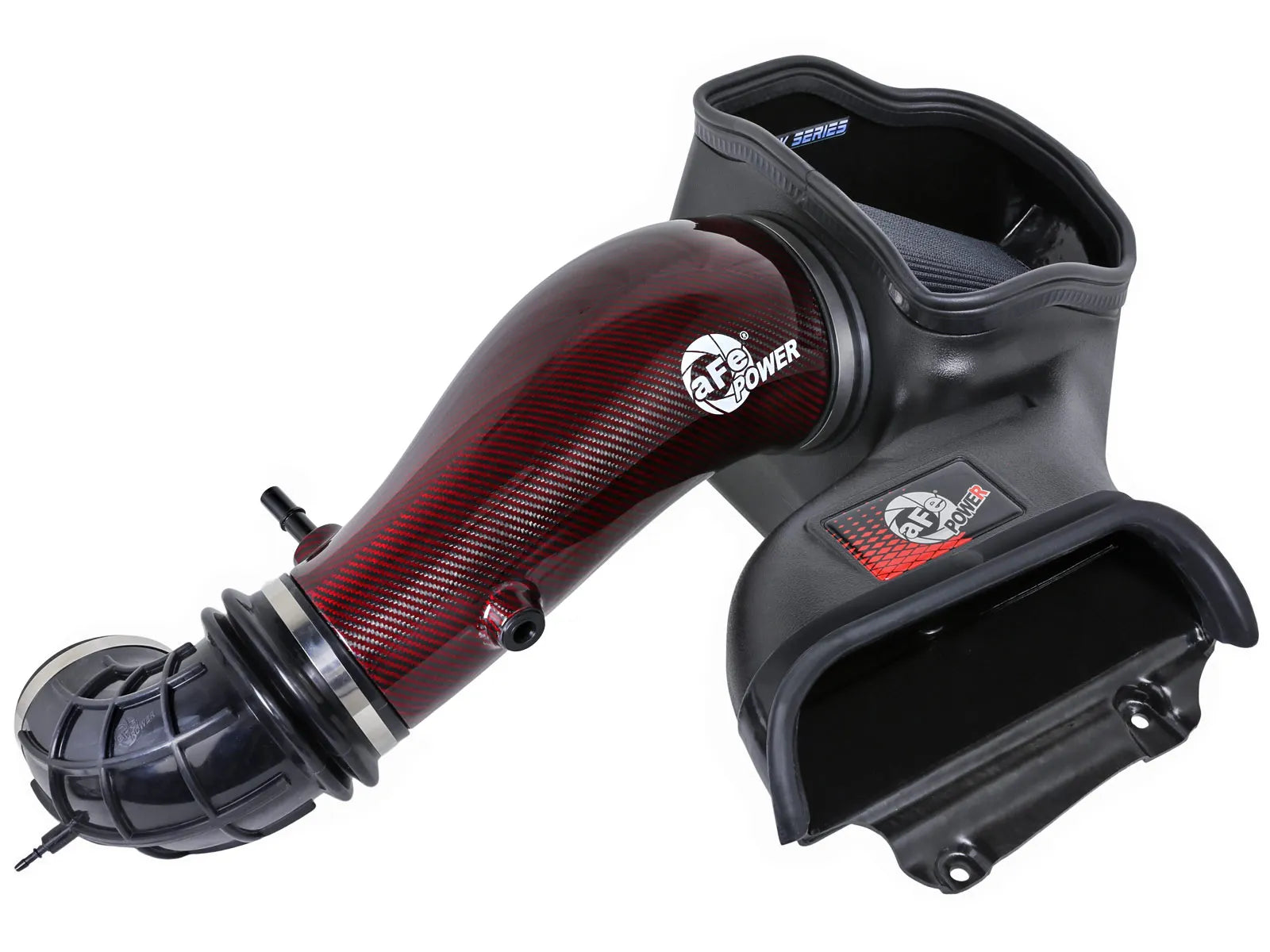 2023+ Raptor R Track Series Red Kevlar Carbon Fiber Cold Air Intake System w/ Black Pro 5R Filter