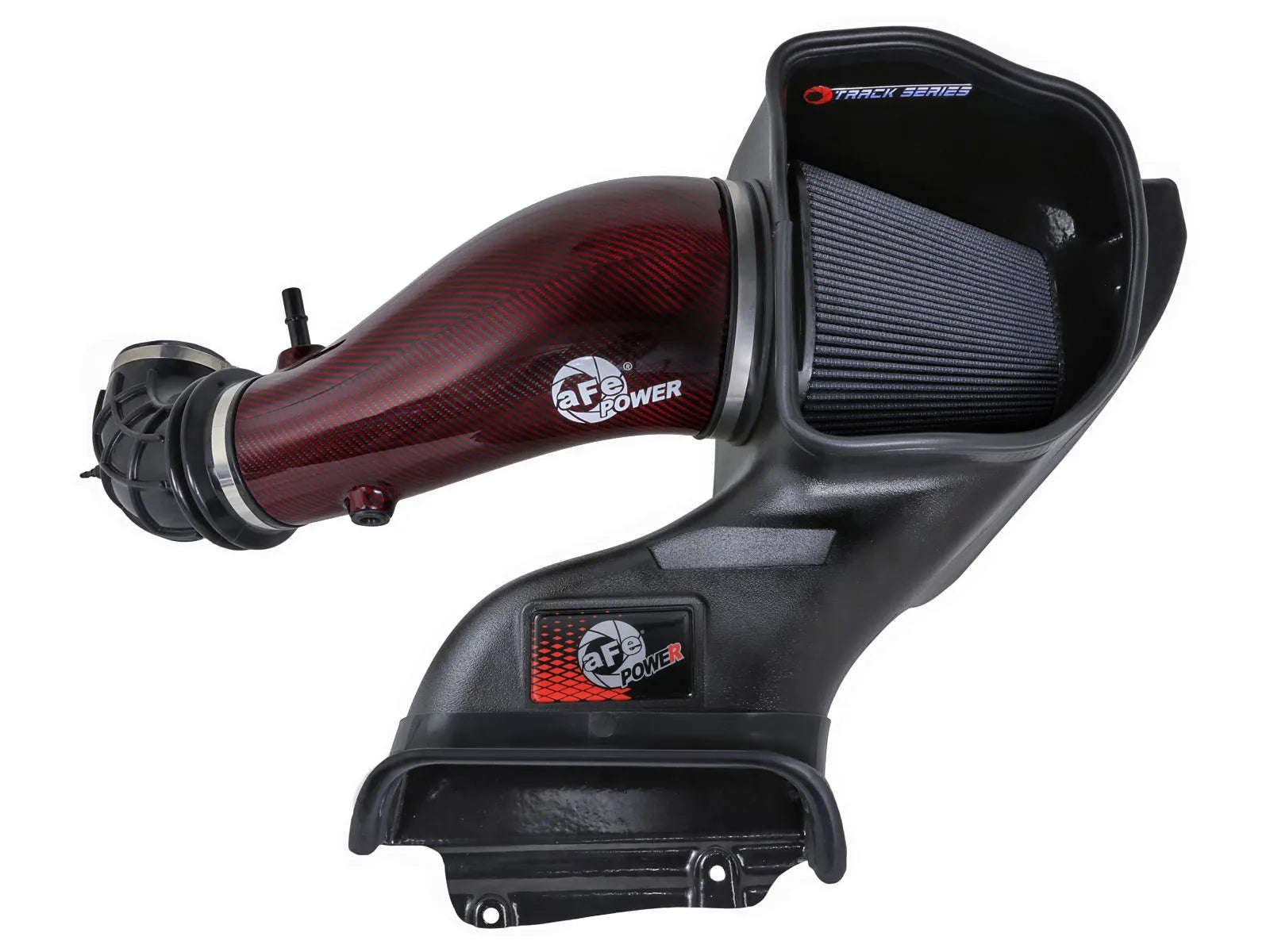 2023+ Raptor R Track Series Red Kevlar Carbon Fiber Cold Air Intake System w/ Black Pro 5R Filter