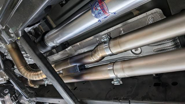 '21-24 Ram TRX Upgraded Aluminum Driveshaft - 1410 Series 1500+HP Close-up Display on vehicle