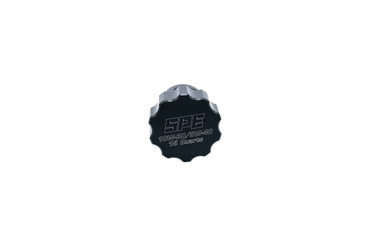 SPE Motorsport 2023+ 6.7L Powerstroke 15-Quart Billet Oil Cap Front View