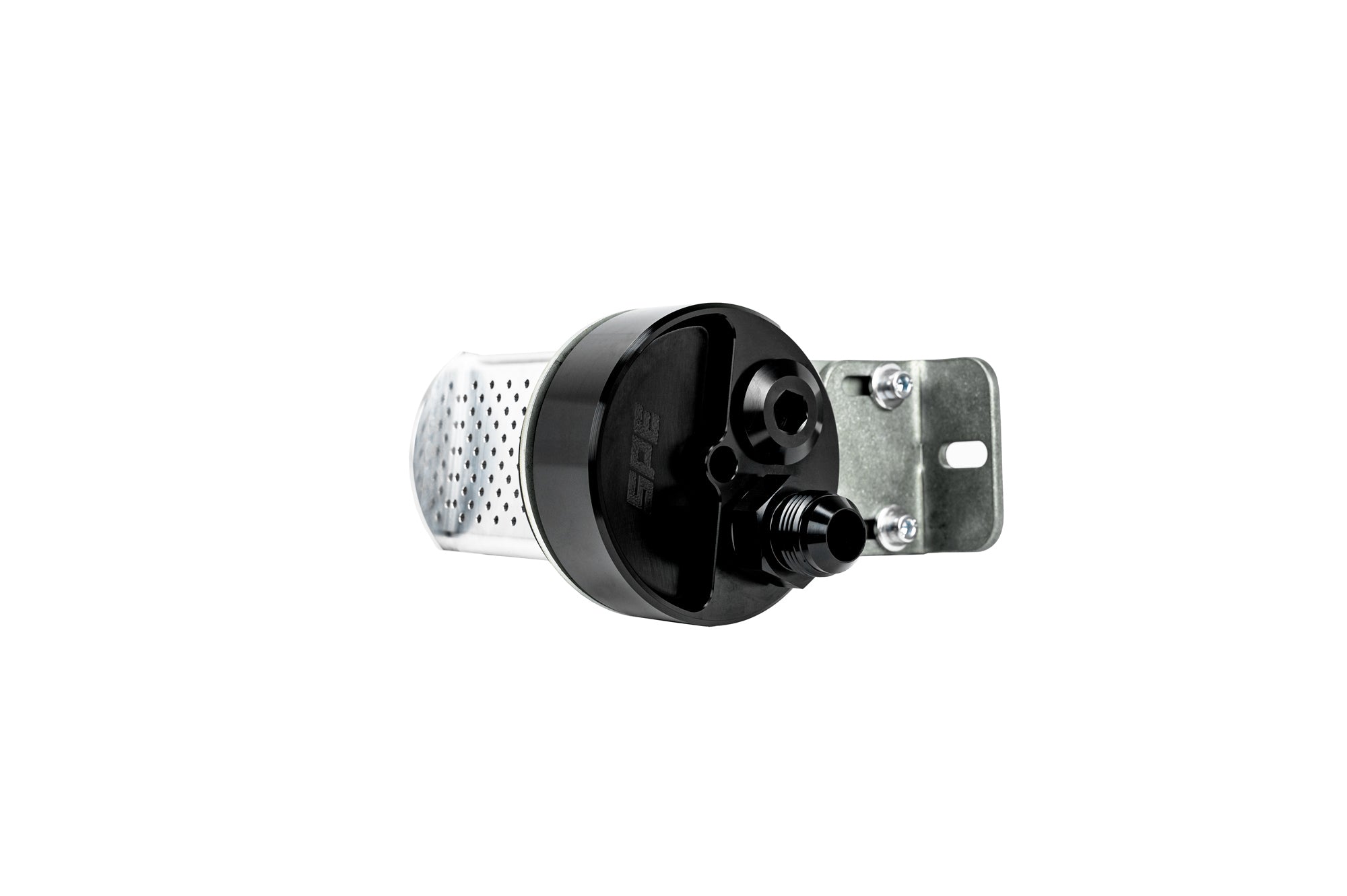 SPE Motorsport 6.7L Powerstroke External CCV Catch Can Front View