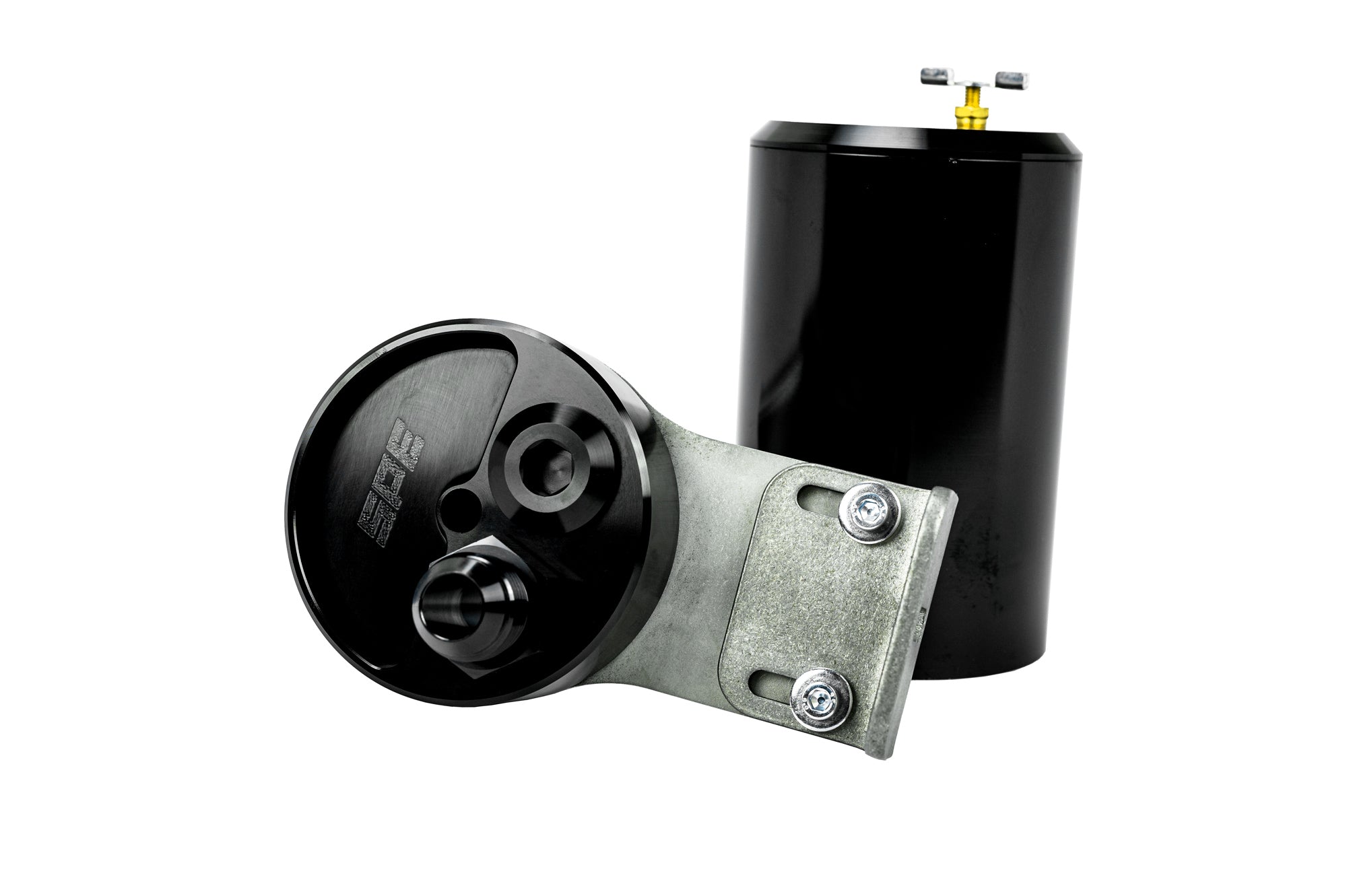 SPE Motorsport 6.7L Powerstroke External CCV Catch Can Front View