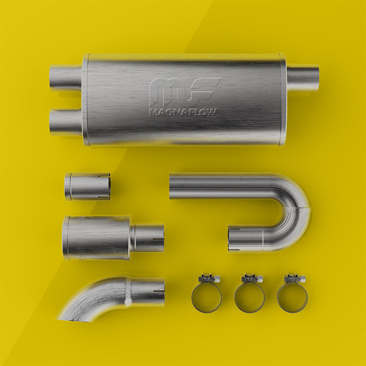 MagnaFlow 5 X 8in. Oval Straight-Through Performance Exhaust Muffler 14009 Front View