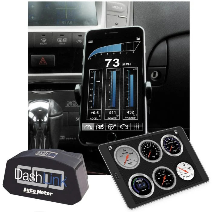 Dashlink II, OBDII Digital Gauges Apple iOS/Android Close-up Display