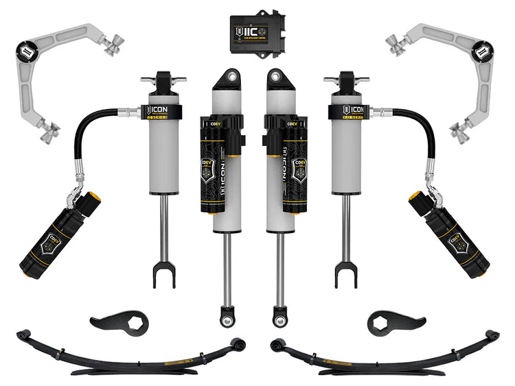 ICON 2020-2026 Chevrolet Silverado/GMC Sierra 2500/3500 HD, 2-3.5" Lift, Stage 3 3.0 Suspension System, Billet, w/ Leaf Packs