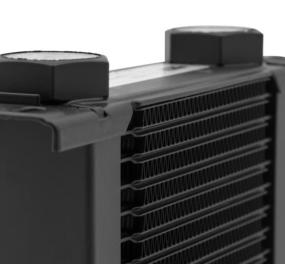 Earl's UltraPro Oil Cooler - Black - 16 Rows - Narrow Cooler Front View Black
