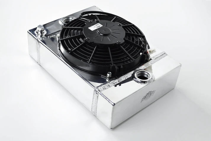 The KING Cooler - Ultimate Drag Race Radiator w/ SPAL Fan & Mounting Kit Front View