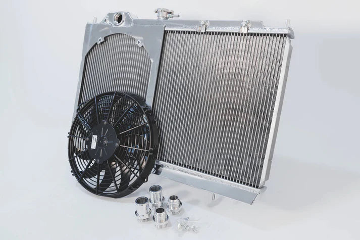 Mitsubishi Evo 4/5/6/7/8/9 Full Size Slim All-Aluminum Radiator w/ 12in SPAL Fan
