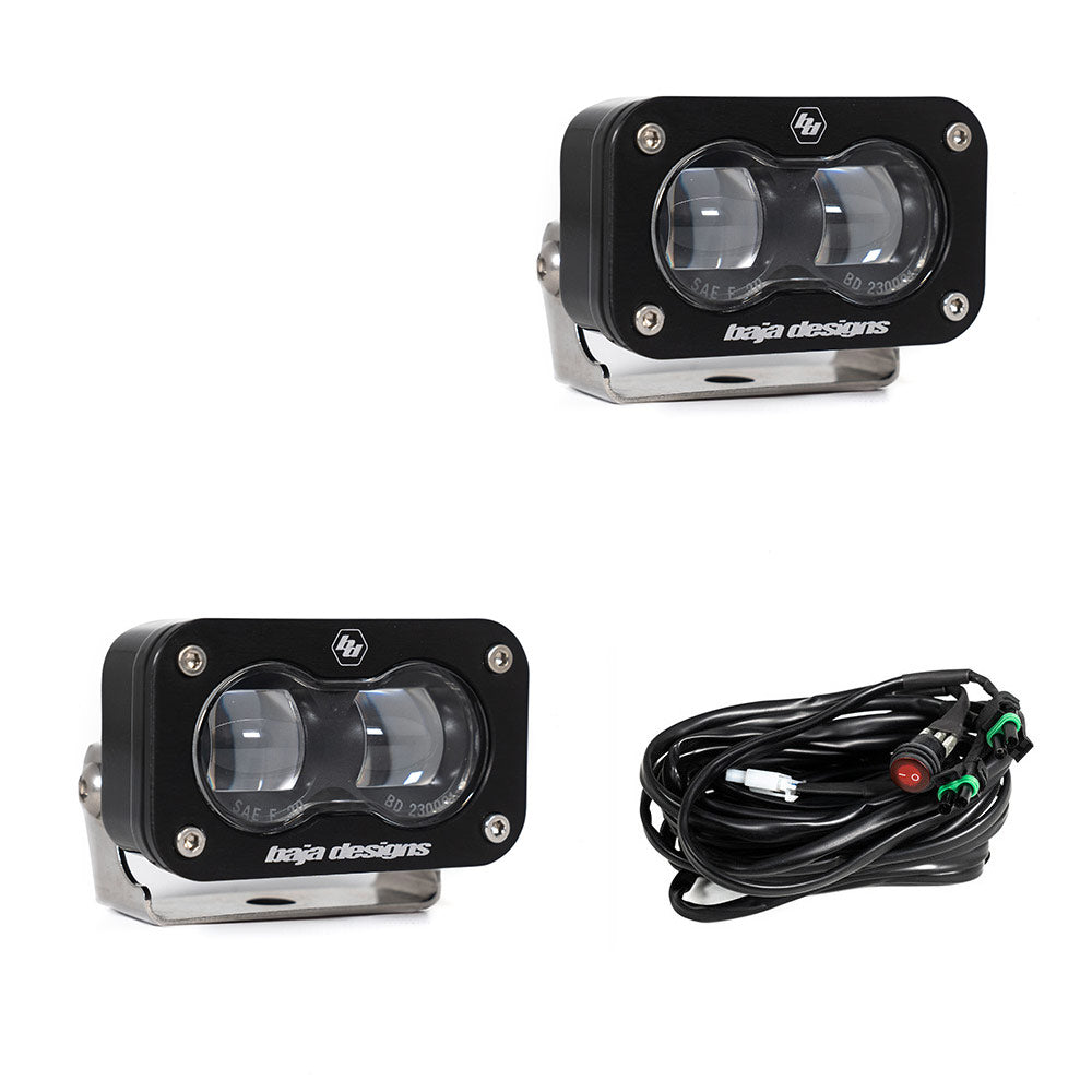 S2 SAE LED Auxiliary Light Pod Pair - Clear