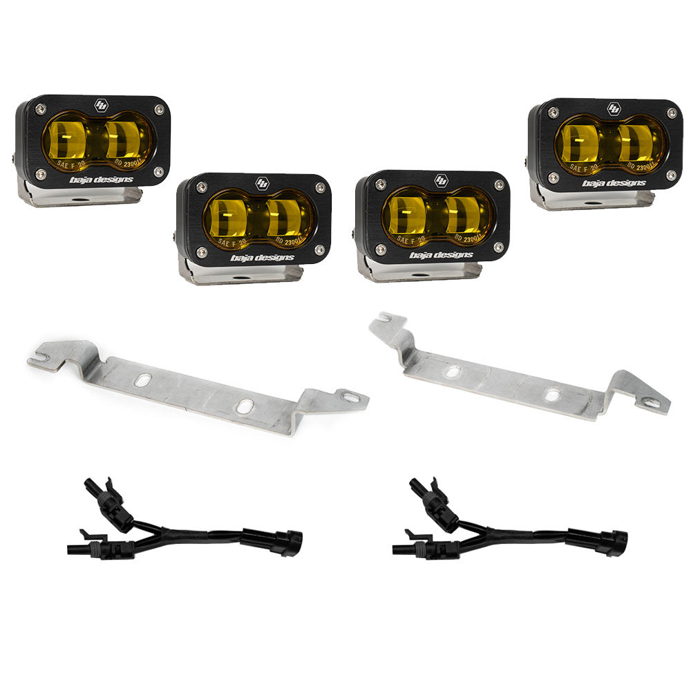 2022+ Toyota Tundra S2 SAE OEM Fog Light Replacement Kit Amber Display of Included Parts