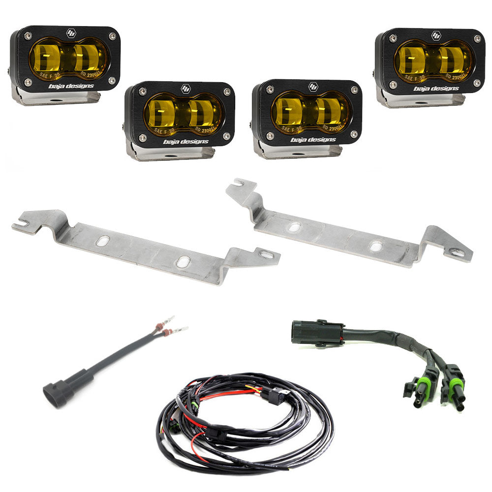 2023+ Toyota Sequoia S2 SAE OEM Fog Light Replacement Kit Amber Display of Included Parts