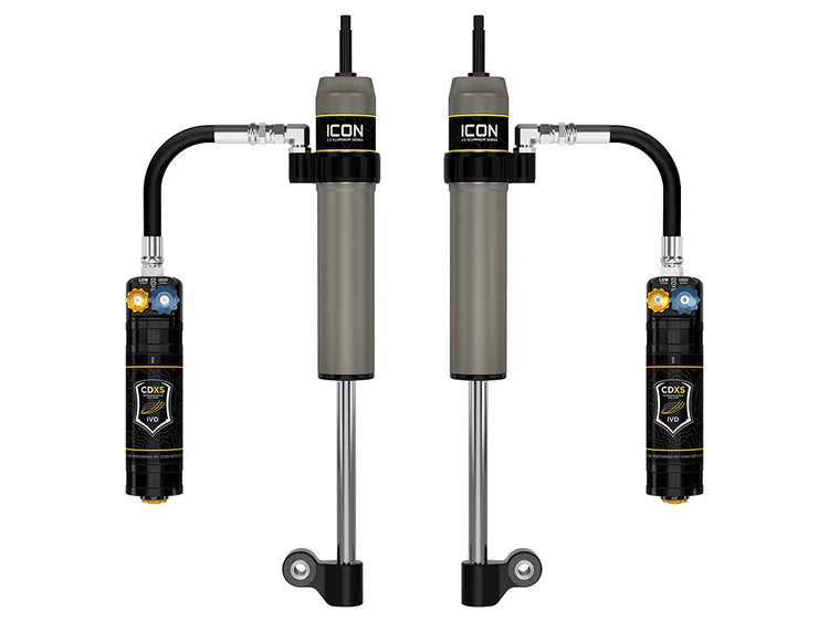 ICON 2005-2023 Toyota Tacoma, Rear, V.S. 2.5 Aluminum Series RXT Shock Absorbers, Remote Reservoir w/ CDXS, Pair