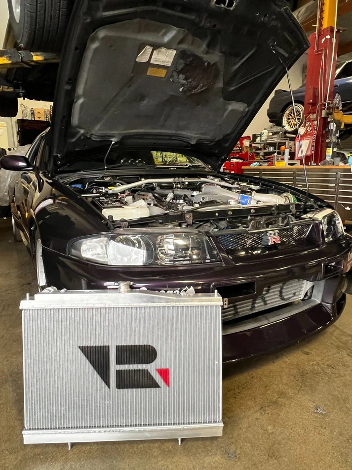 R33 Skyline GT-R/GTS Full Billet Aluminum High-Performance Radiator - Raw Billet