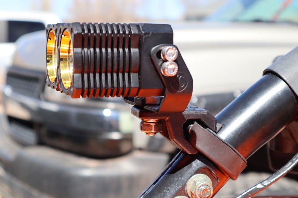 KC HiLites Bracket Set - Tube Clamp Light Mount - KC MTZ 40° - Rubber Sleeve - Pair - 1.5" - 2.0"