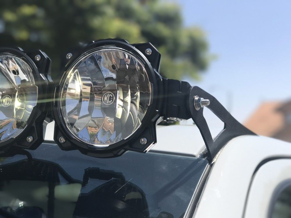 KC HiLites Bracket Set - Overhead Mount for '15-24 Ford F150 / Raptor Front View