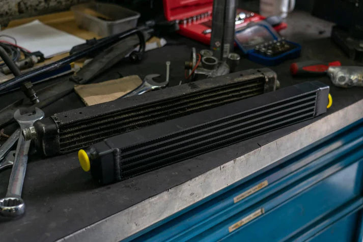 BMW E30 Oil Cooler w/ fittings for OEM style and AN-10 male connections