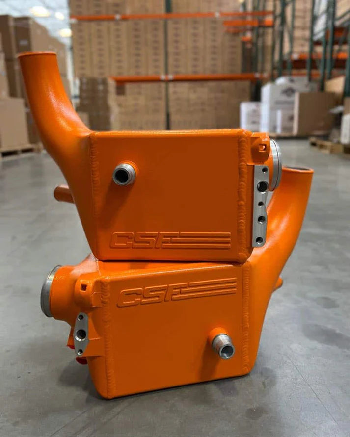 BMW G9X M5 High-Performance Charge-Air-Coolers Front View Orange